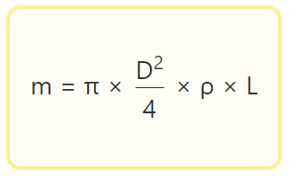 Формула для расчета массы прутка арматуры